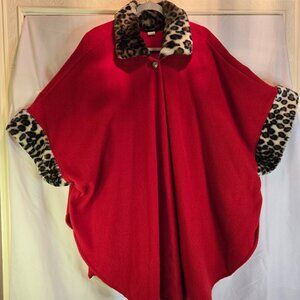 Red and Leopard Print Cape